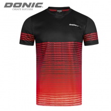 多尼克Donic 83213-218 专业运动T恤 黑红色 圆领T恤