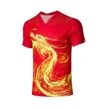 李宁Lining 奥运国服 AAYR359-1 专业运动短袖半袖T恤 红色版