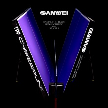 三维Sanwei T99 赛博朋克 专业乒乓球球台 蓝紫色