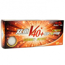 双鱼DOUBLEFISH  新材料ABSV40+展翅一星乒乓球  10个装