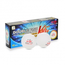双鱼DOUBLEFISH 有缝ABS新材料3星兵乓球 10只装双鱼V40+展翅三星级乒乓球