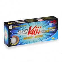 双鱼DOUBLEFISH 有缝ABS新材料3星兵乓球 10只装双鱼V40+展翅三星级乒乓球