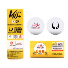 双鱼Doublefish V40+金装三星乒乓球  ABS新材料有缝球白色6个装