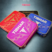 挺拔TIBHAR 斯特拉双层方拍套 双层方形乓乒球套拍包 两层拍套包
