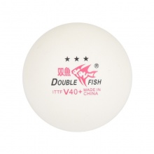 双鱼Doublefish 第14届全运会比赛用有缝双标乒乓球V40+三星球 白色6个装