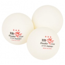 双鱼Doublefish 2024巴黎专用比赛用球 PAR40+三星有缝乒乓球 （6个装）